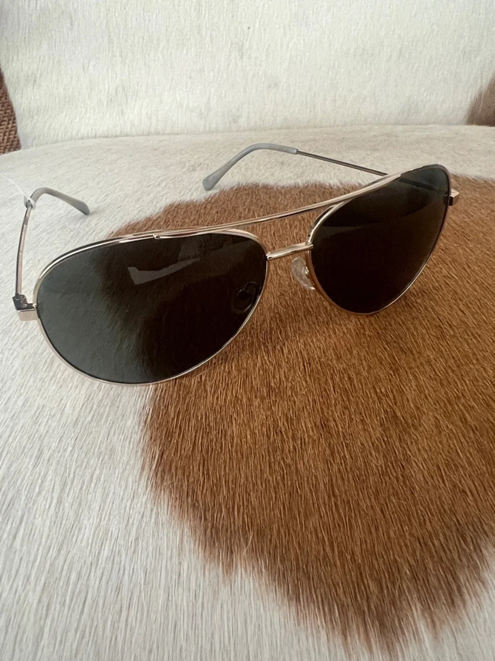 Z Supply Driver  Aviator Sunglasses - Gold Frame with Gray Lenses MSRP $79